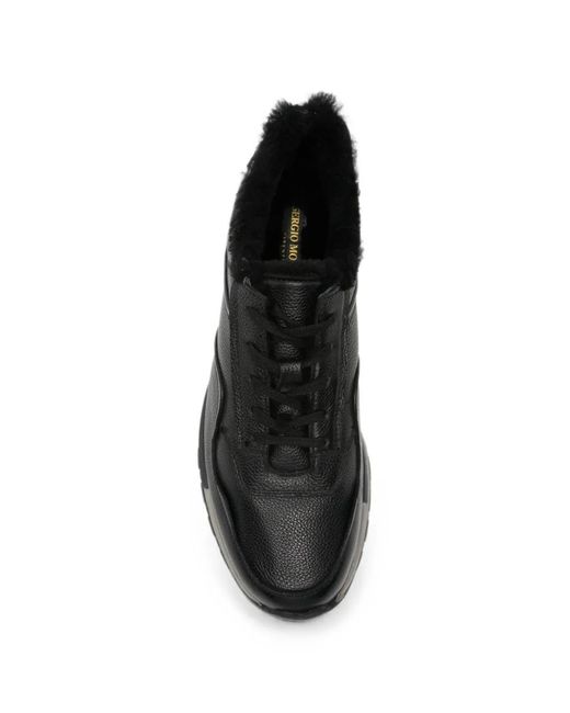 SERGIO MORETTI FIRENZE Black Leather Sneakers for men