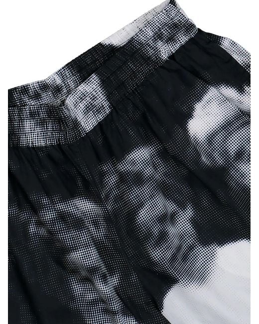 Walter Van Beirendonck Black Short À Imprimé Portrait Et Logo Brodé for men