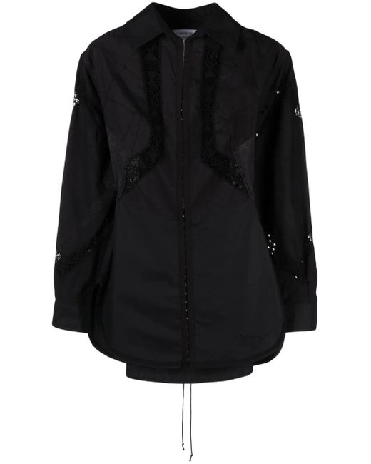 Robe-Chemise À Détails En Dentelle MARINE SERRE en coloris Black