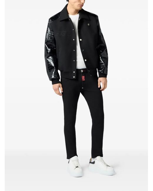 Philipp Plein Black Coster Bomber Jacket for men