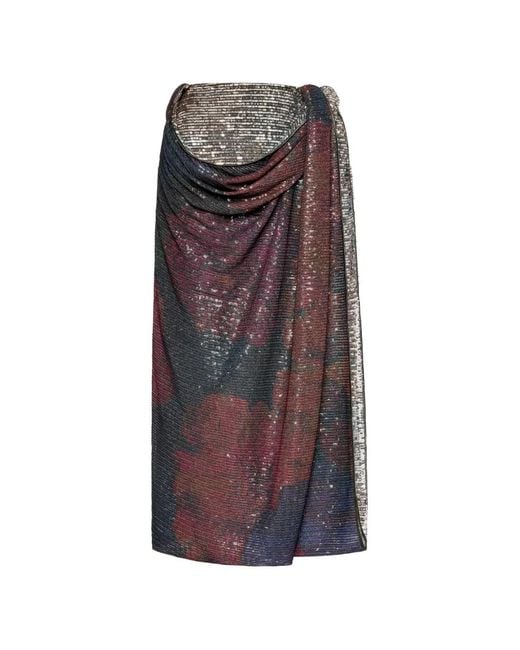 Maison Margiela Brown Panelled Midi Skirt