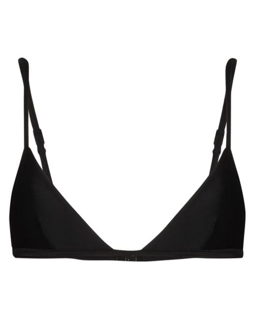 Top De Bikini Petite Con Diseño Triangular Matteau de color Black