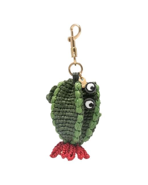 Anya Hindmarch Green Woven Keyring