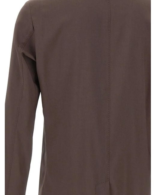 Barba Napoli Brown Bristol Single-Breasted Coat for men