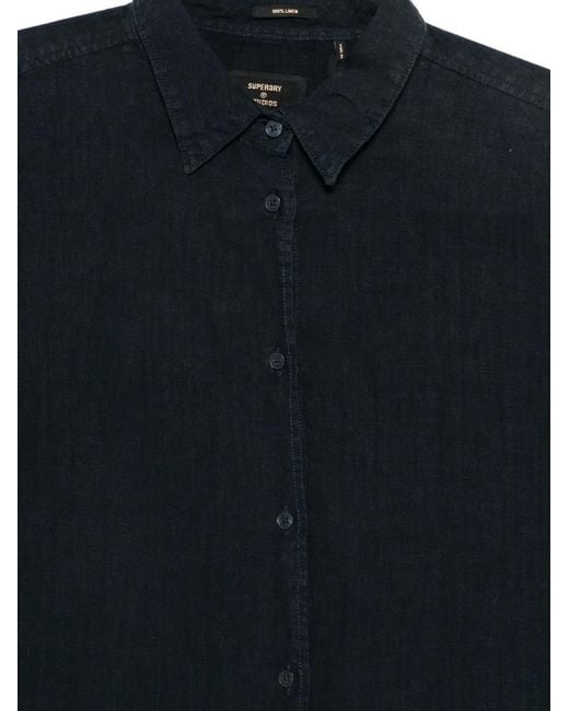 Superdry Blue Buttoned Linen Shirt