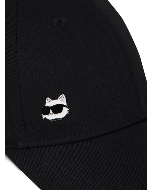 Karl Lagerfeld Black Ikon Choupette Baseball Cap
