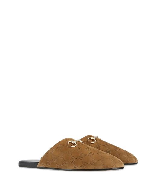 Gucci Brown Horsebit Pattern Sandals for men
