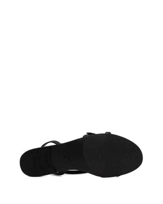 HUGO Black Buckle-Details Sandals