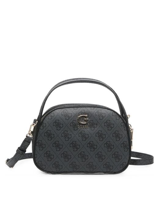 Guess Black Coleen Monogram-Print Logo-Plaque Tote Bag