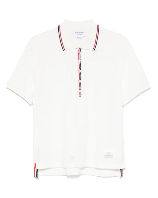 Thom Browne White Rwb Cotton Polo Shirt for men