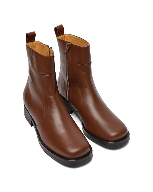 Studio Nicholson Brown Bottines À Bout Carré