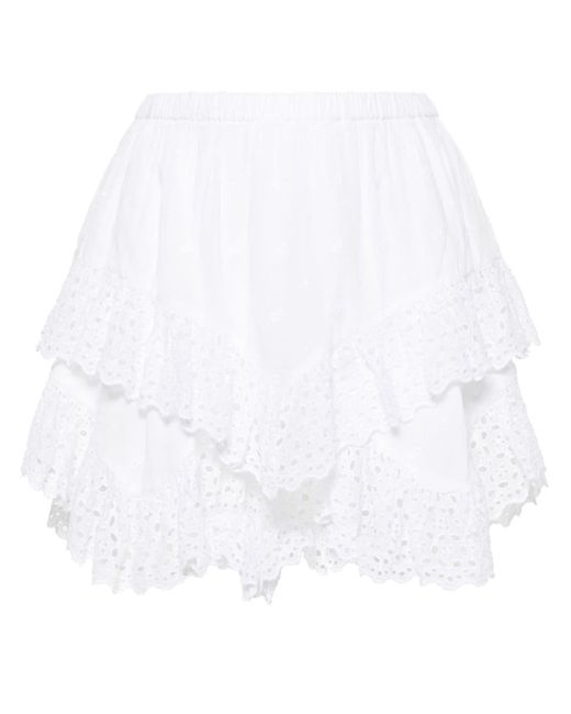 Isabel Marant Sukira Broderie Anglaise Shorts in het White