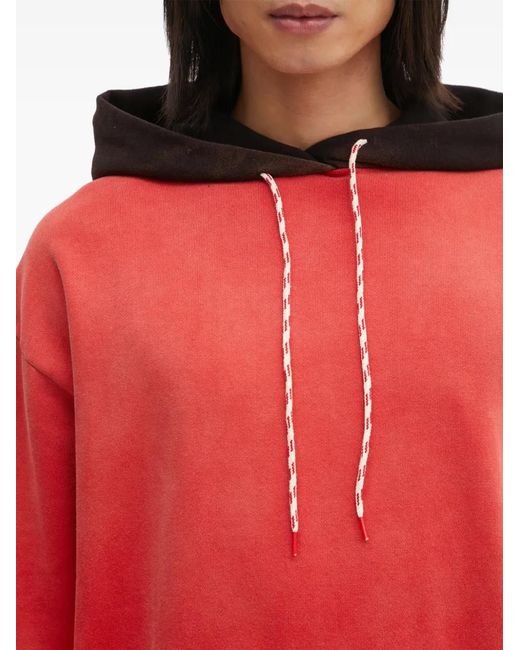 Aries Red Logo-Print Hoodie