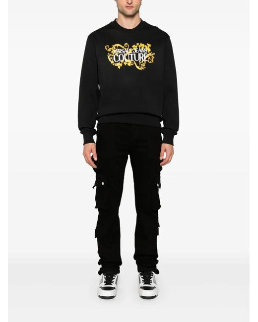 Versace Jeans Couture Black Sweatshirt With Print for men