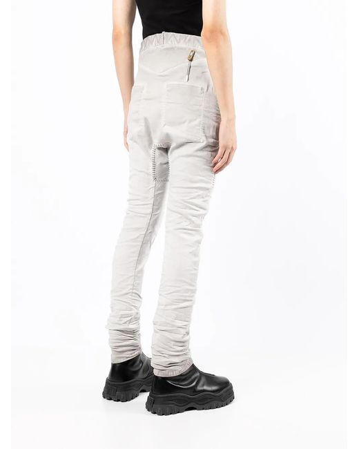 Boris Bidjan Saberi White Stitch-Detail Skinny-Cut Jeans for men