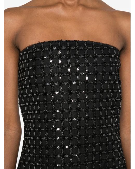 ROTATE BIRGER CHRISTENSEN Black Beaded-Embellishment Maxi Dress