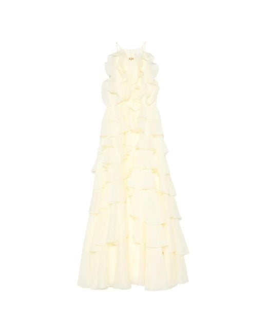 Aje. White Cleo Ruffled Maxi Dress