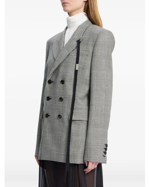 Ann Demeulemeester Gray Double-Breasted Wool Blazer