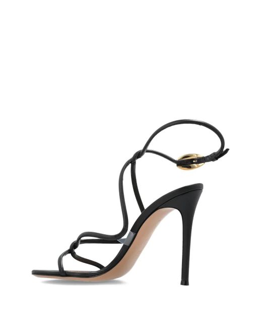 Gianvito Rossi Black 120Mm Knot-Detail Heeled Sandals