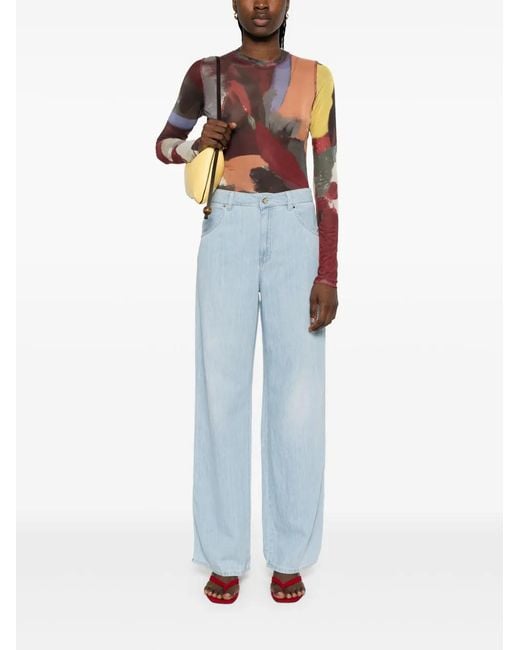 Lorena Antoniazzi Blue Logo-Patch Jeans