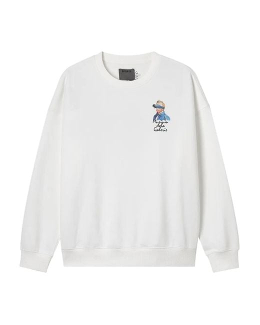 Musium Div. White Drop-Shoulder Sweatshirt for men