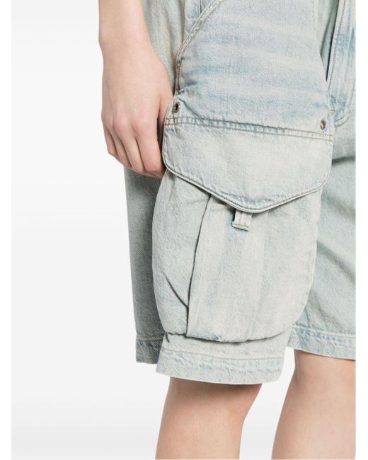 R13 Blue Multi-pocket Denim Shorts