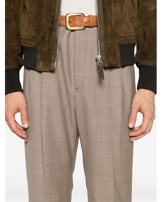 Pantalon de costume en laine à plis Saint Laurent en coloris Natural