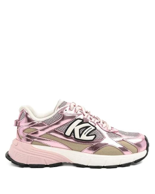 Karl Lagerfeld Sneakers Met Logo-Applicatie in het Pink