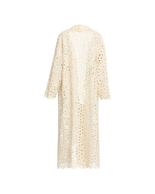 Elie Saab White Macramé Coat