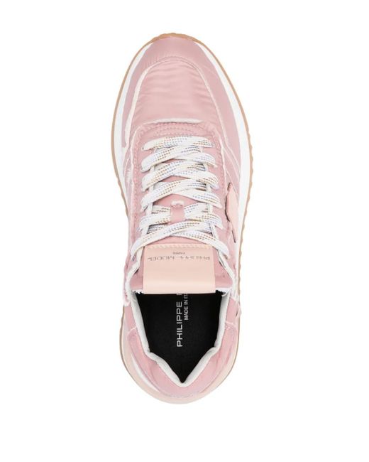 Philippe Model Pink Panelled Tropez Sneakers With Seam Detailing