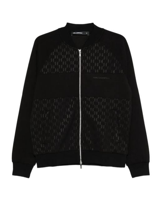Karl Lagerfeld Black Monogram-Pattern Sweatshirt for men