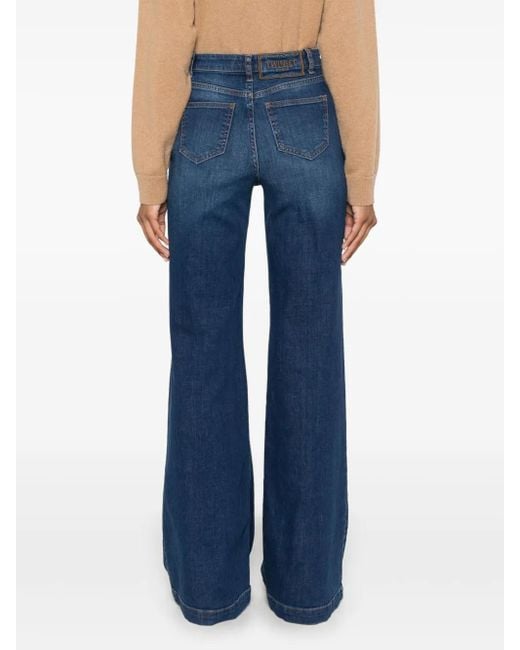Twinset Blue Logo-Engraved Buttons Jeans