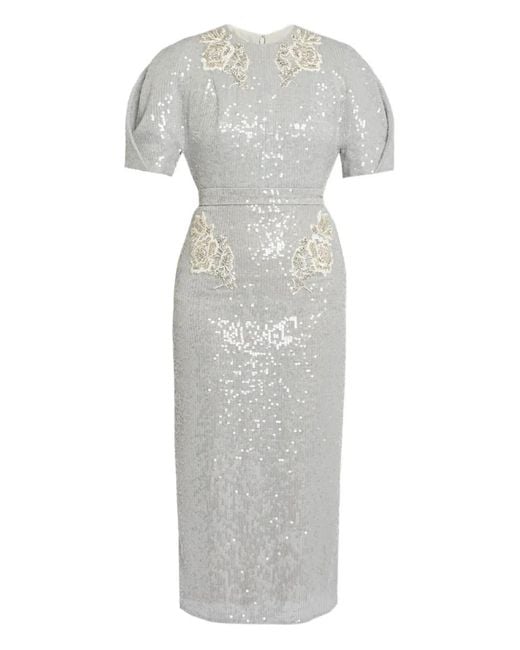 Abito Midi Girocollo di Erdem in Gray