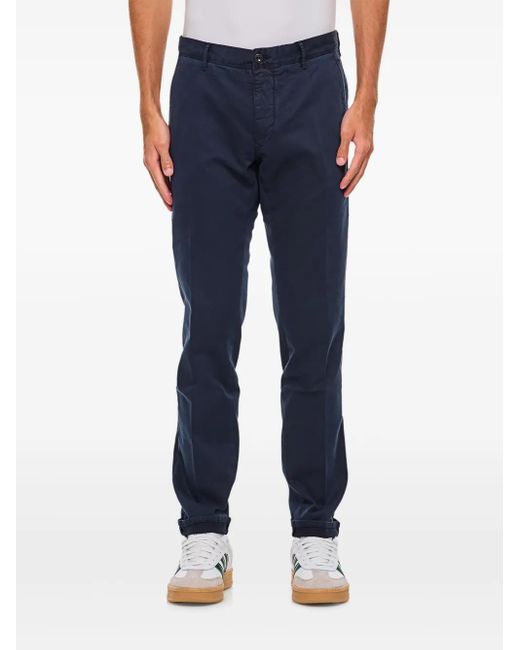 Incotex Blue Button-Fly Trousers for men
