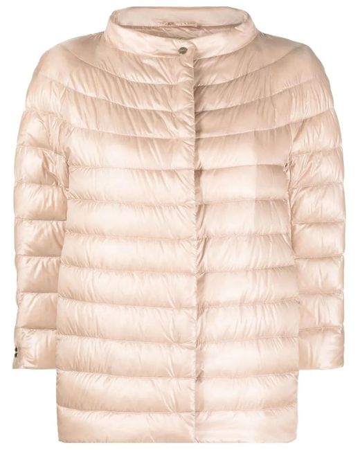 Herno Natural Mock-Neck Quilted Puffer Jacket