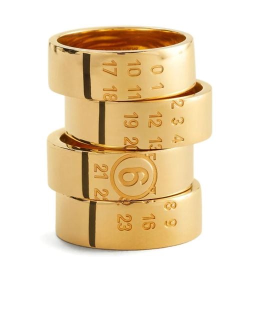 MM6 by Maison Martin Margiela Natural Engraved Rings