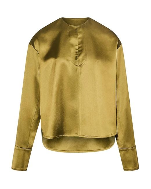 Yves Salomon Yellow Wool Blend Blouse