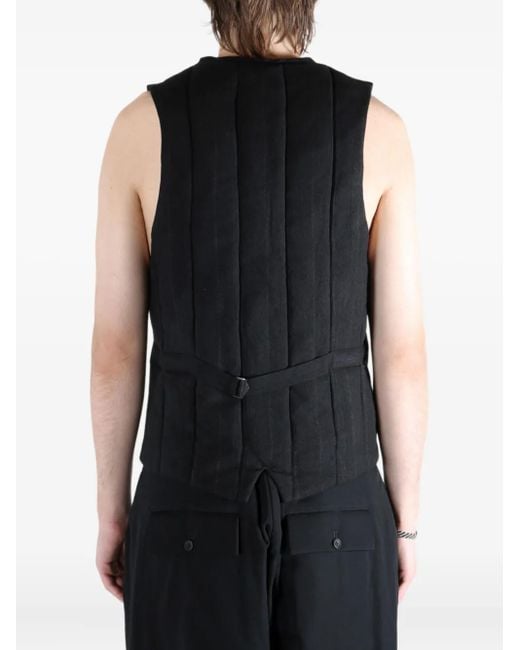 メンズ Yohji Yamamoto ストライプ トップ Black