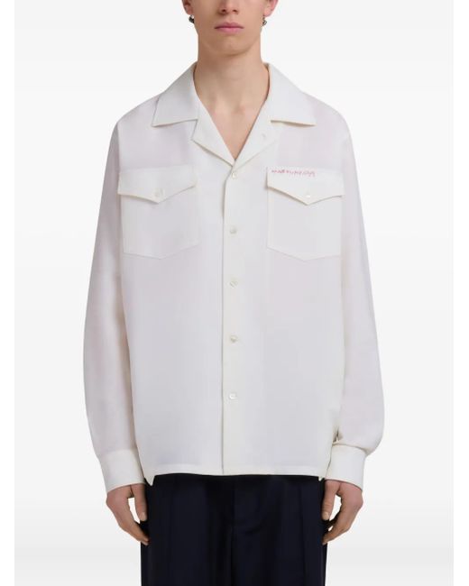 Marni White Patch Pockets Button-Up Shirt for men