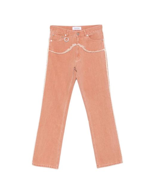 Etudes Studio White Jean Bootcut À Bords Francs