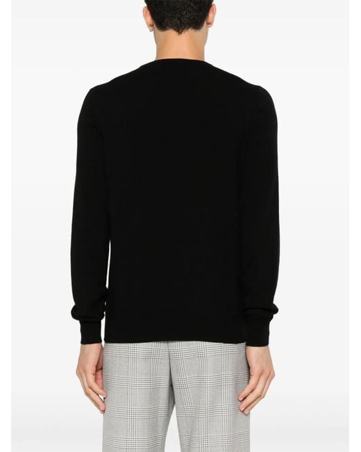 Fileria Black Fine-Knit Cashmere Sweater for men