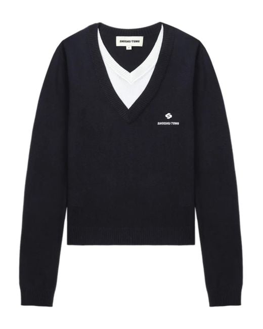 ShuShu/Tong Blue Silk-Cashmere Jumper