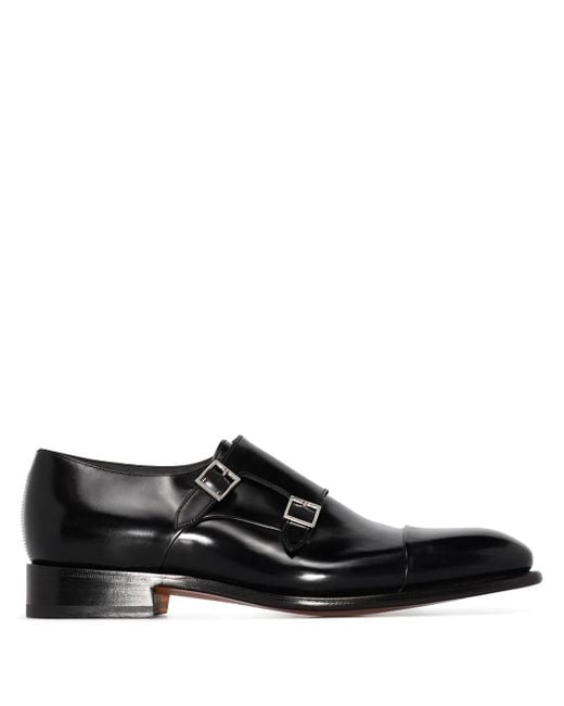 メンズ Santoni Carter モンクストラップシューズ Black