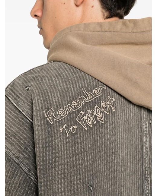 Maison Mihara Yasuhiro Gray Stripe Denim Jacket for men