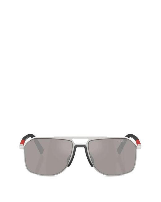 Prada Linea Rossa Gray Square-Frame Sunglasses for men