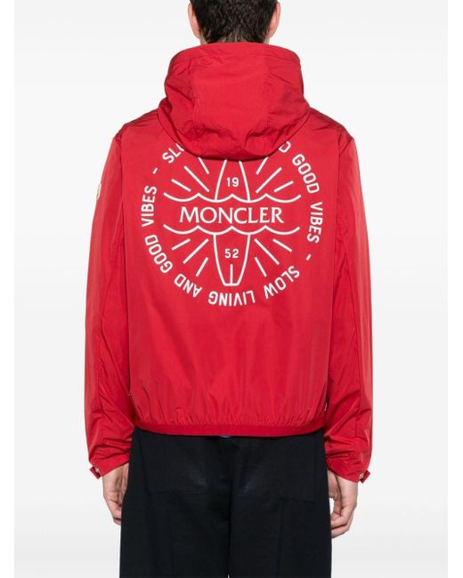 Moncler Red Clapier Hooded Jacket for men