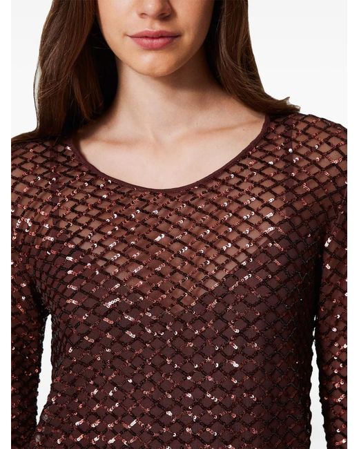 Twinset Brown Woven Blouse