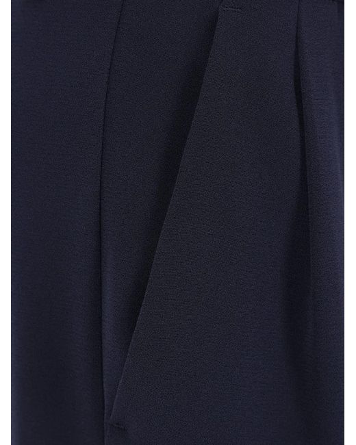 Max Mara Blue Pleated Wide-Leg Trousers