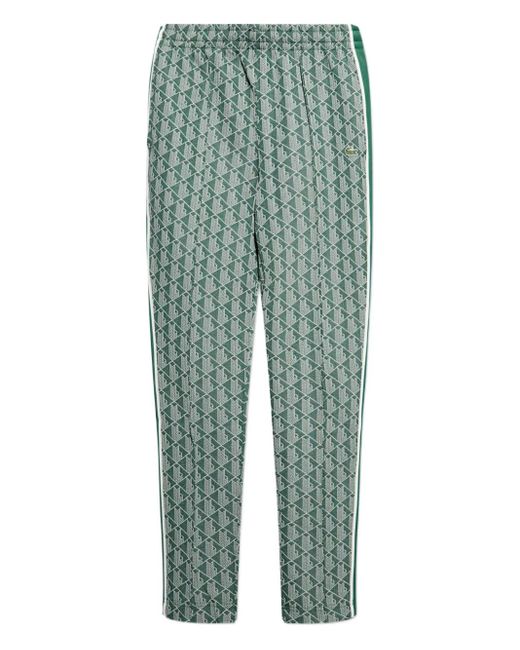 Lacoste Broek Met Geometrisch Patroon En Zijstreep in het Green voor heren
