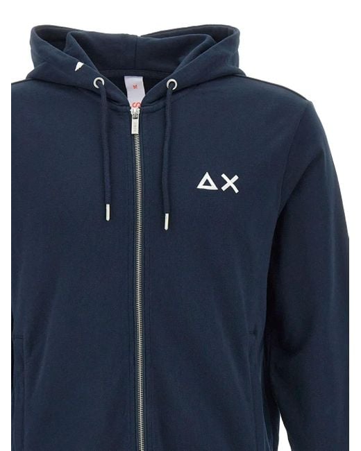 Sun 68 Blue Zip-Up Hoodie for men